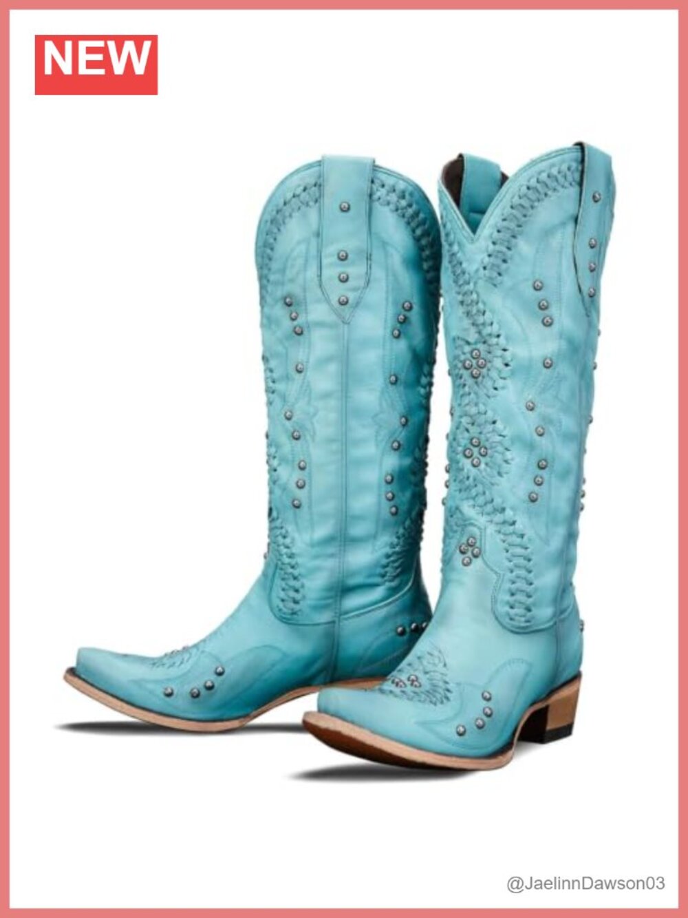 Women's Faux Leather Knee-High Western Cowboy Boots Pointed Toe Block Heel